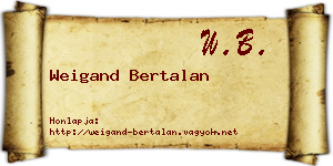 Weigand Bertalan névjegykártya