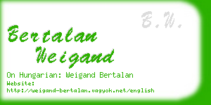 bertalan weigand business card